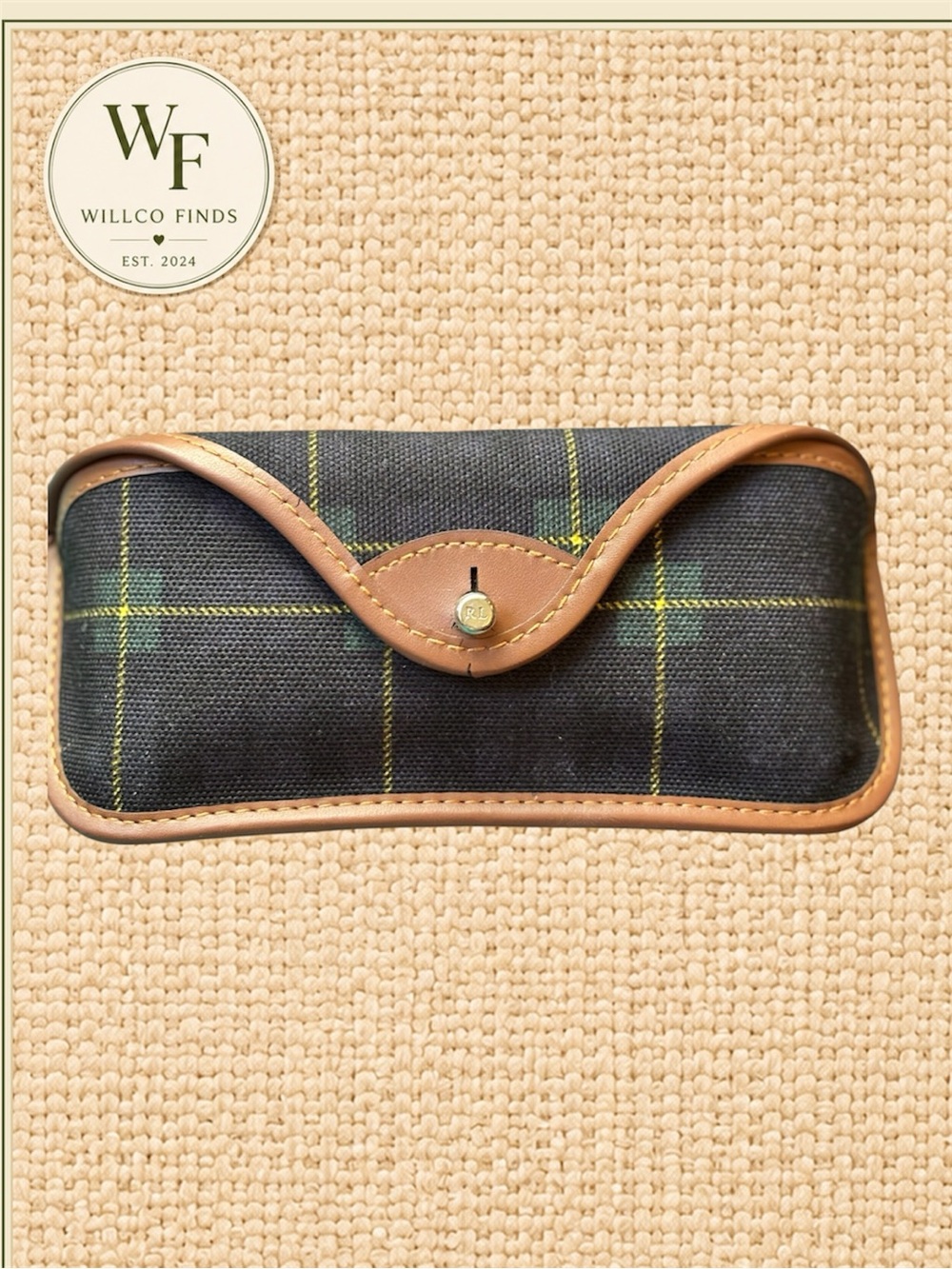 Vintage Polo Ralph Lauren Tartan Plaid Eyeglass Sunglasses Case RL Snap